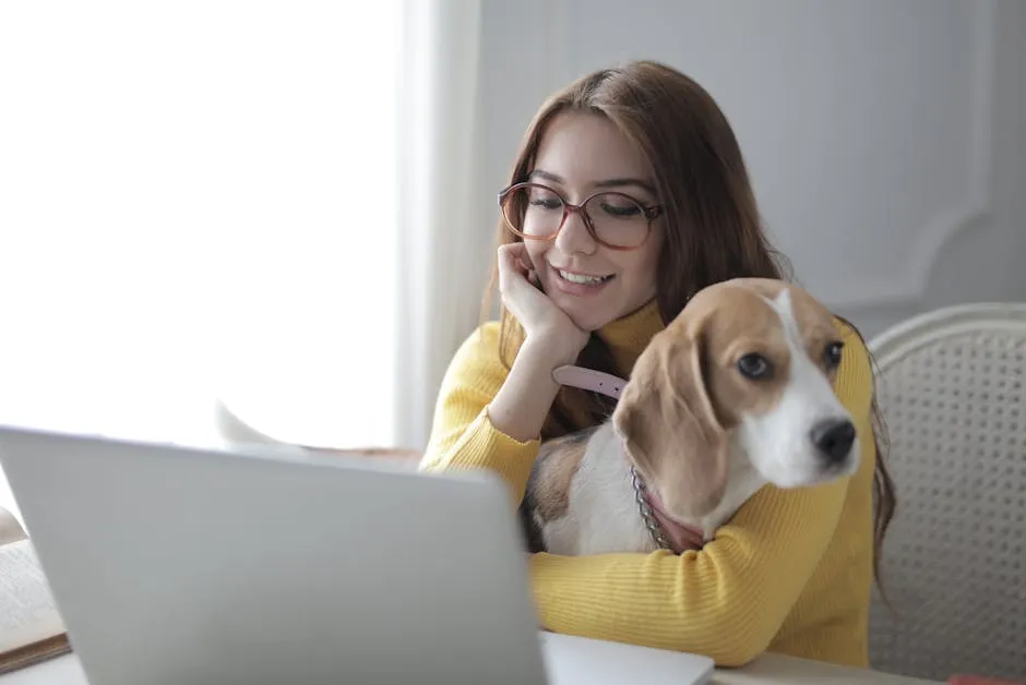 Woman Embracing Her Dog