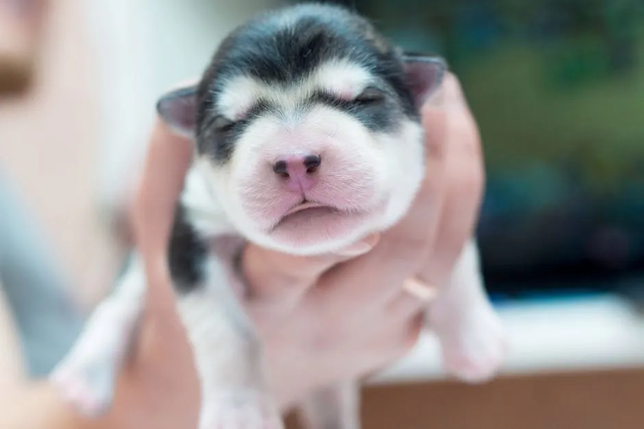 Black and White Short Coat Puppy