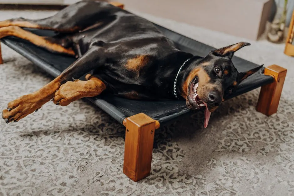 Dog Lying on Pet Bed