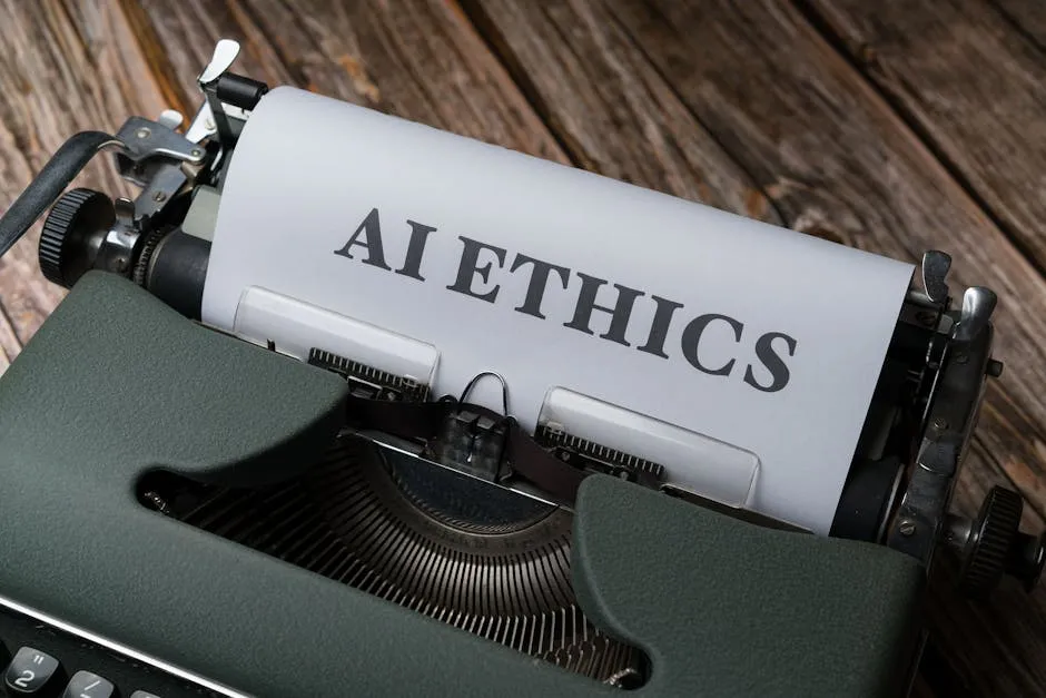 A typewriter with the word ethics on it