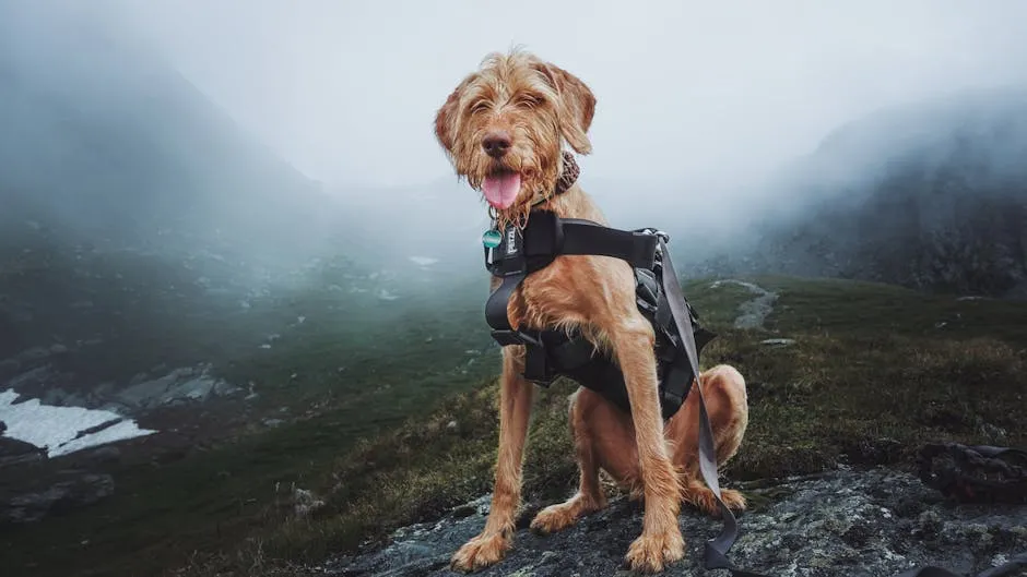 Dog in Harness