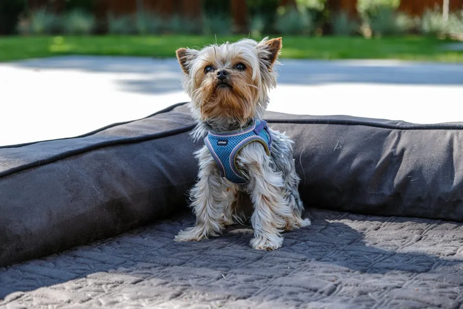 Impact Dog Bed: A Yorkie’s Favorite Spot for Relaxing in the Backyard