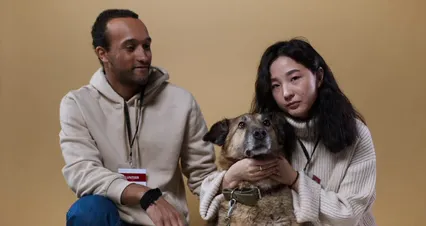 Horizontal video: Woman petting a dog 6568512. Duration: 14 seconds. Resolution: 4096x2160