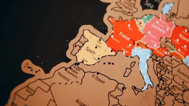 Horizontal video: Close up shot of a map 7235868. Duration: 9 seconds. Resolution: 1920x1080