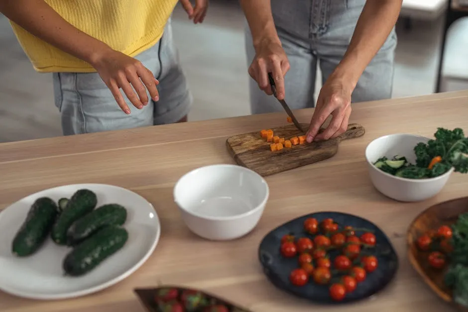 A Person Chopping Carrots on a Kitchen Counter Top