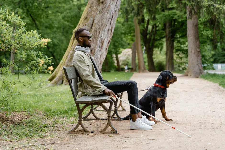 Man with Guide Dog