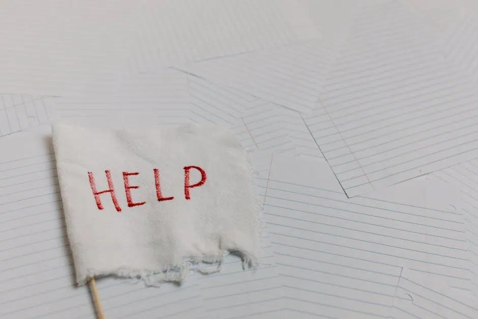 The Word Help Written on a Small Flag