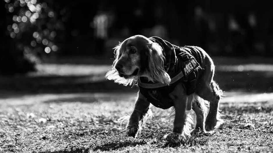 Police Dog in Black and White