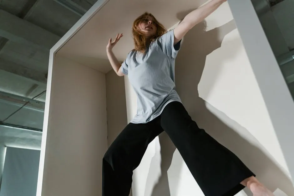 A Fearful Woman Having Claustrophobia in a Cabinet