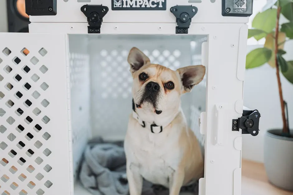 Impact Dog Crates Home Lifestyle with Girl and Frenchie 