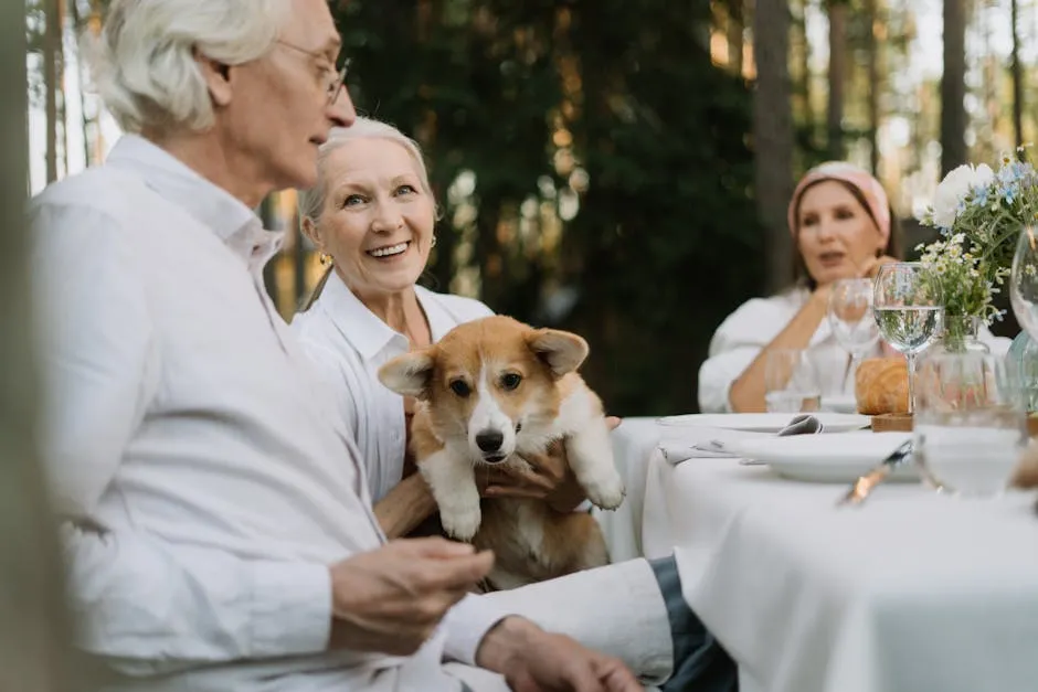 Smiling Elderly Woman Holding Her Pet