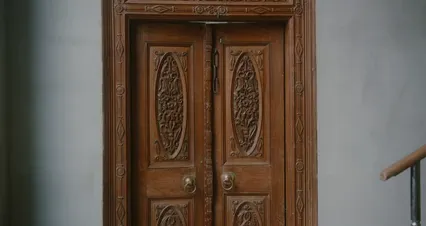 Horizontal video: A woman opening a wooden door 6014548. Duration: 16 seconds. Resolution: 4096x2160
