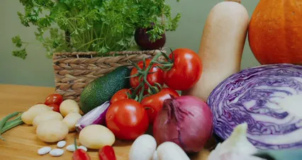 Horizontal video: Fresh vegetables on a table 7889713. Duration: 16 seconds. Resolution: 4096x2160