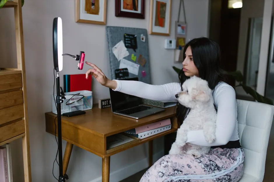 A Woman Sitting with her Dog