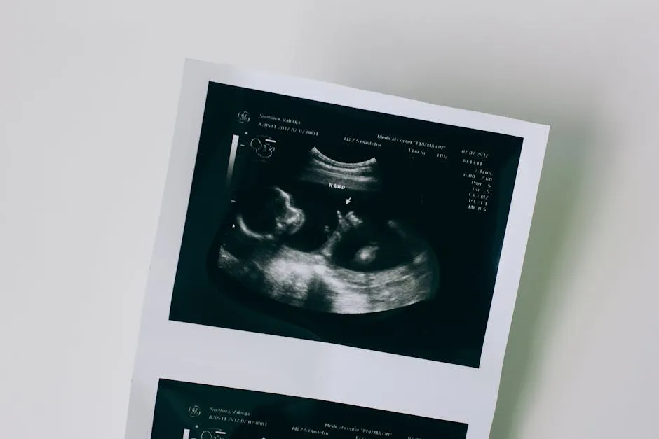 Close-Up Shot of a Sonogram 
