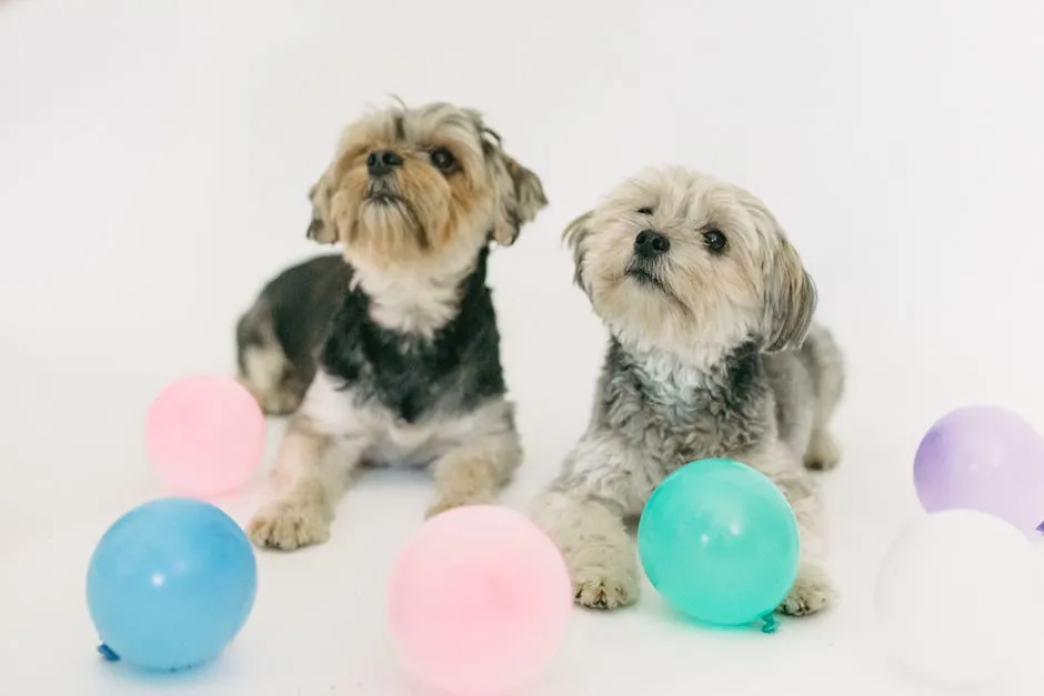 Small dogs spending time in light room together