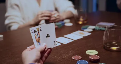 Horizontal video: A woman playing poker 6961921. Duration: 45 seconds. Resolution: 4096x2160