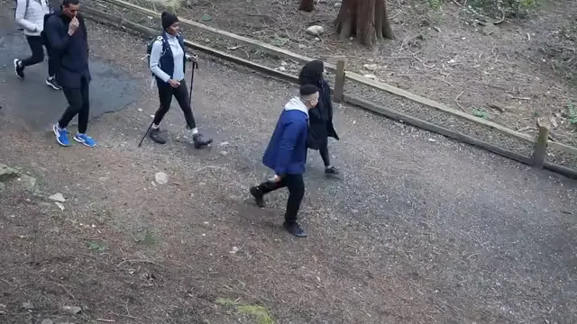 Horizontal video: People walking together in jungle 7624768. Duration: 9 seconds. Resolution: 1920x1080