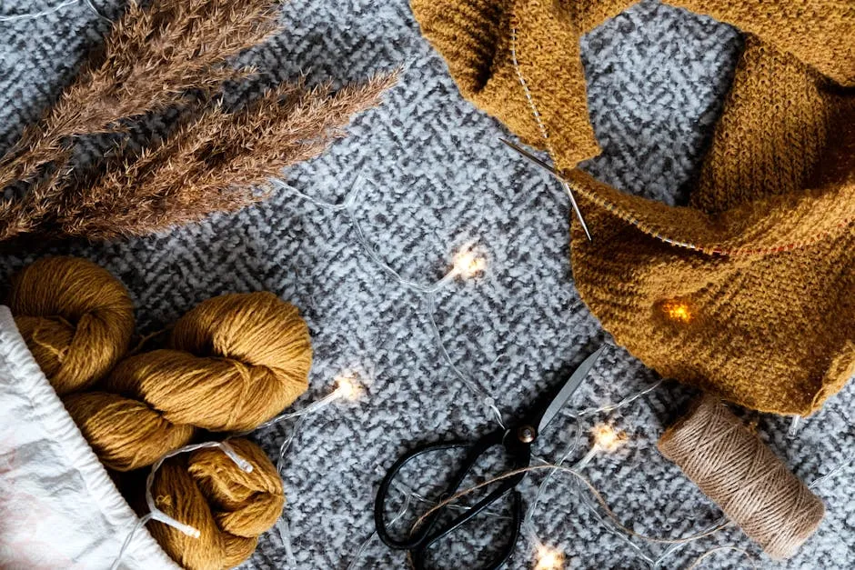Sewing Materials on Gray Textile