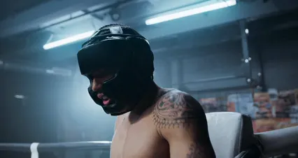Horizontal video: A boxer taking a break on his corner 4761706. Duration: 18 seconds. Resolution: 4096x2160