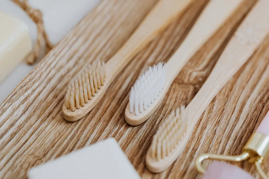 Close-Up Photograph of Wooden Toothbrushes