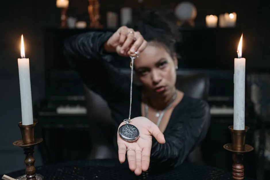 A Woman Holding a Locket