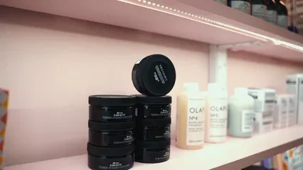 Horizontal video: Variety of hair products on shelves 7754394. Duration: 6 seconds. Resolution: 1920x1080