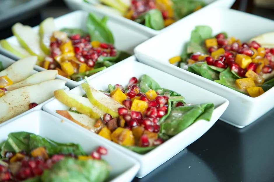 Healthy Salads in White Bowls
