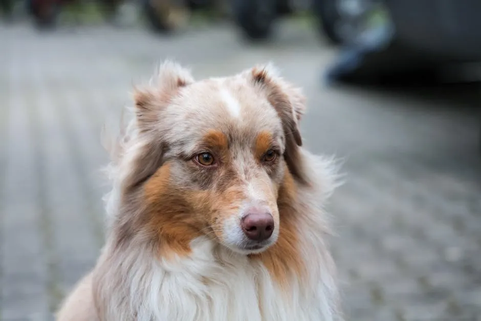 Australian shepherd dog in a park