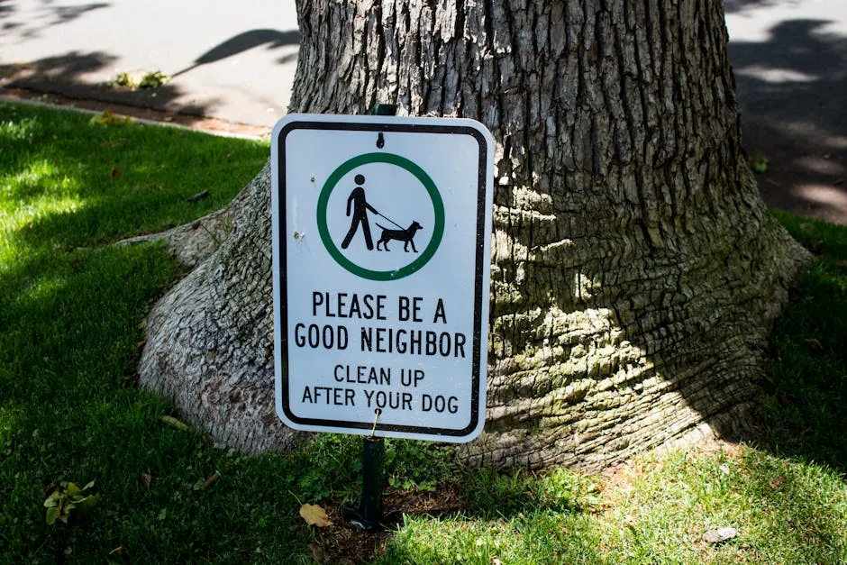 A Plate Informing About Cleaning After Your Dog 