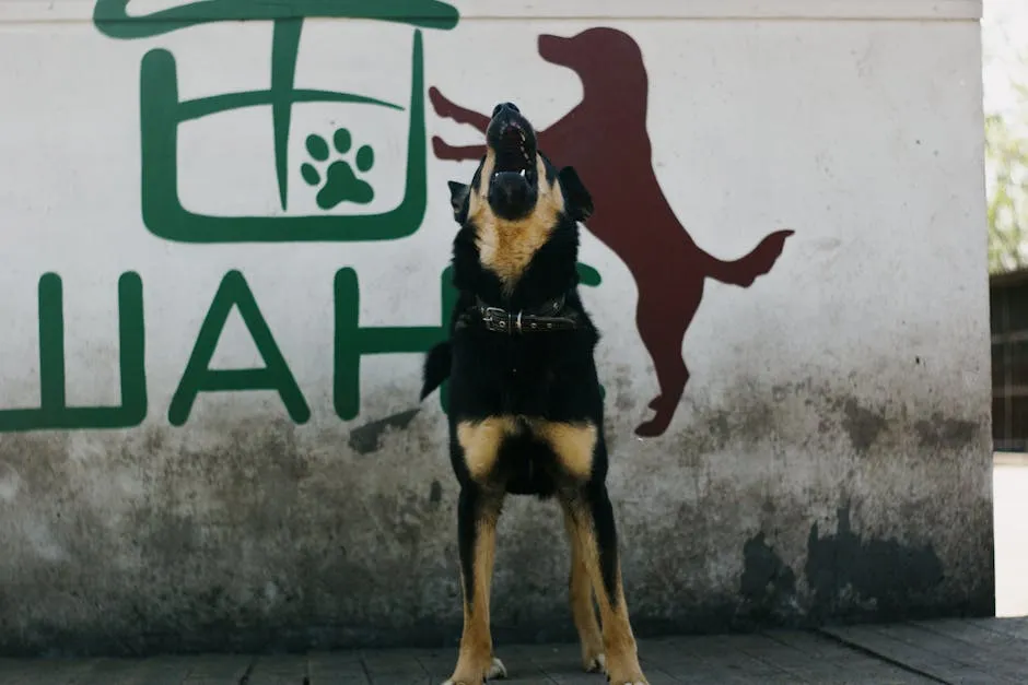 Photo of a Black and Brown Dog Barking