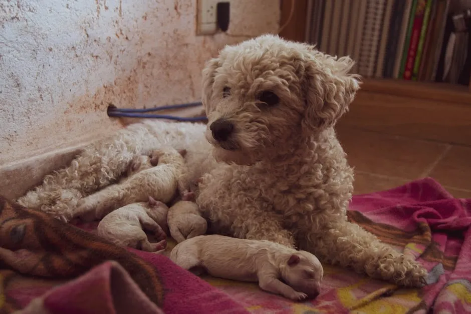 A Dog Lying with Puppies 