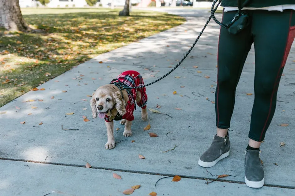 Person Waling on Path with a Dog