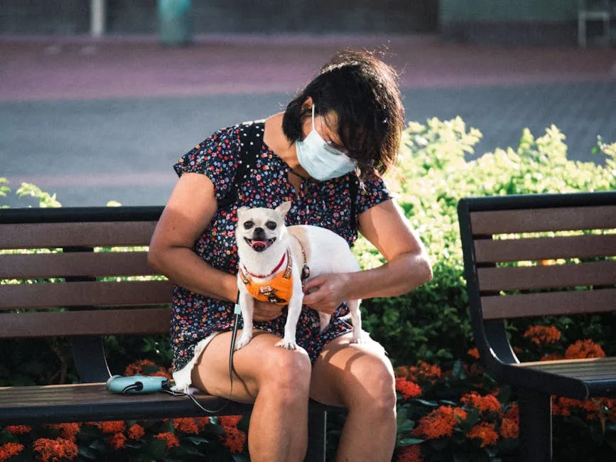 Woman Sitting with Dog
