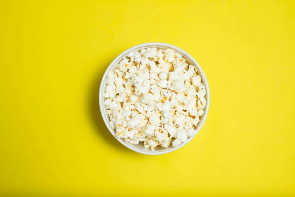 Popcorn Serving in White Ceramic Bowl