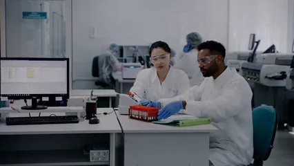 Horizontal video: Scientists analyzing the samples 8381268. Duration: 13 seconds. Resolution: 3840x2160