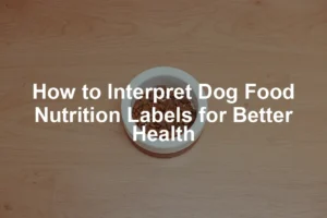 Featured image for How to Interpret Dog Food Nutrition Labels for Better Health