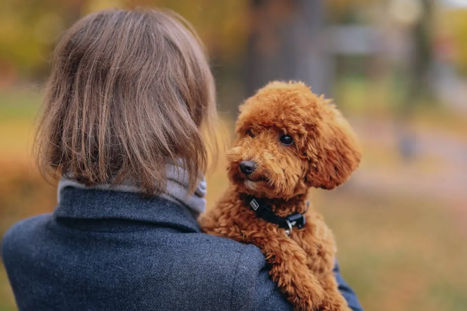 Woman Holding Dog