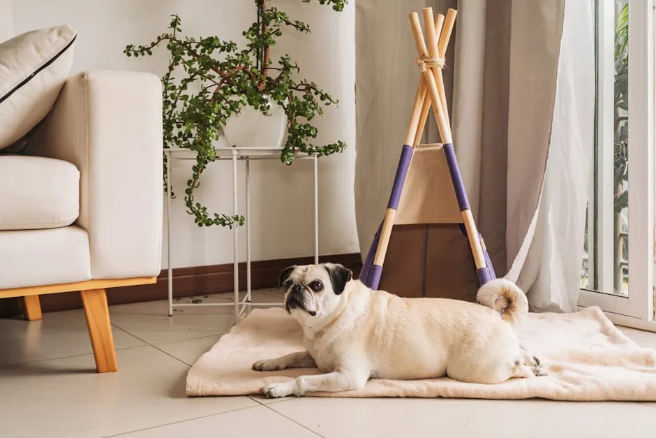 Dog Lying Down on Carpet