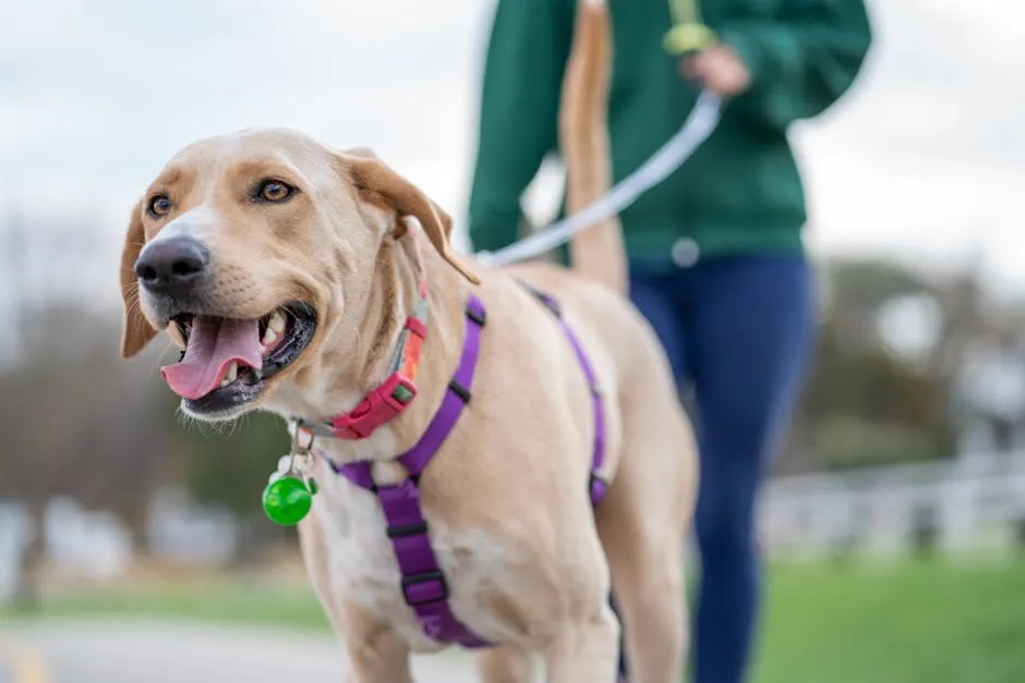 Labrador Dog on a Leash