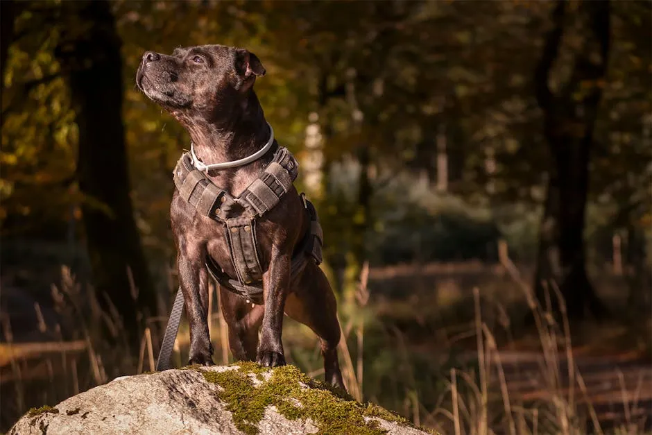 Dog Wearing a Harness