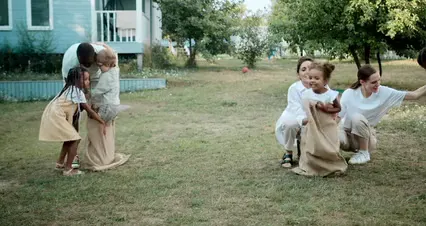 Horizontal video: Children playing together 10045433. Duration: 41 seconds. Resolution: 4096x2160