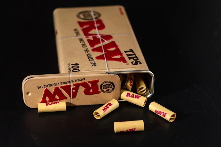 Close up of a Metal Tin with Tips