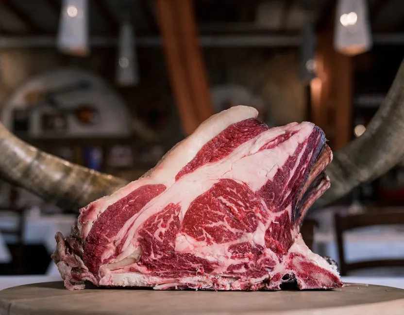 Raw Beef on Table
