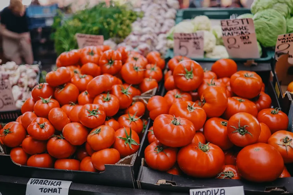 Red Tomatoes in a Market 