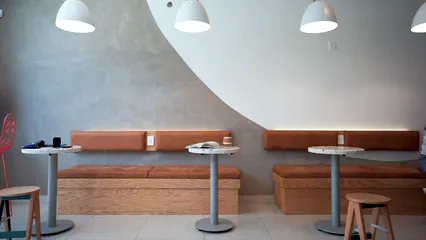 Horizontal video: Video of woman on a coffee shop with her dog 7487641. Duration: 54 seconds. Resolution: 1920x1080
