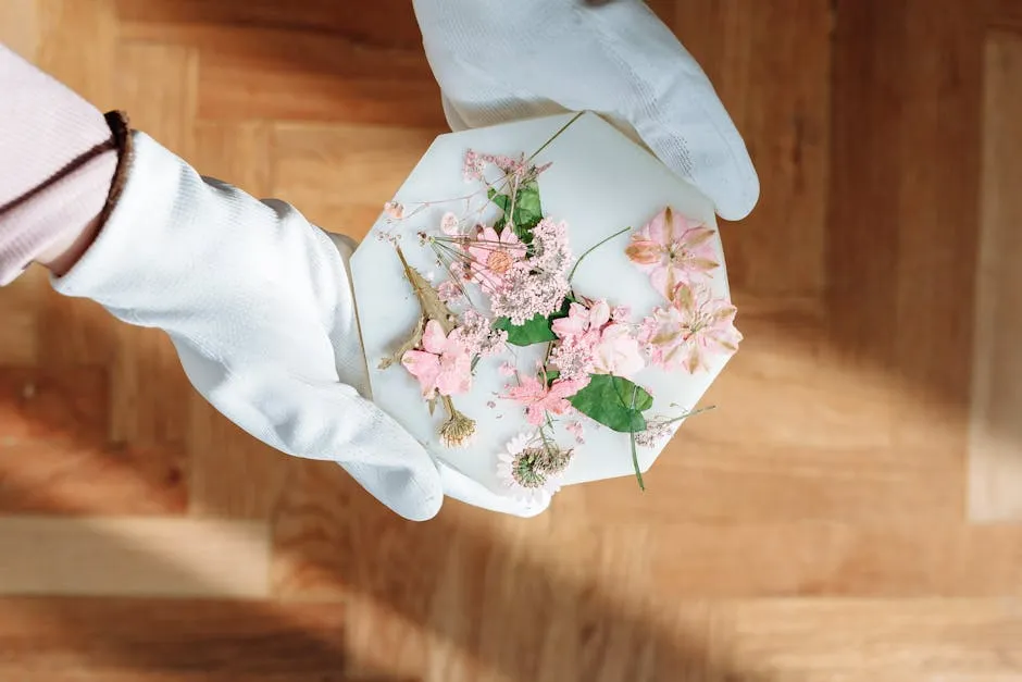 A Woman Holding Dried Flowers Aesthetics